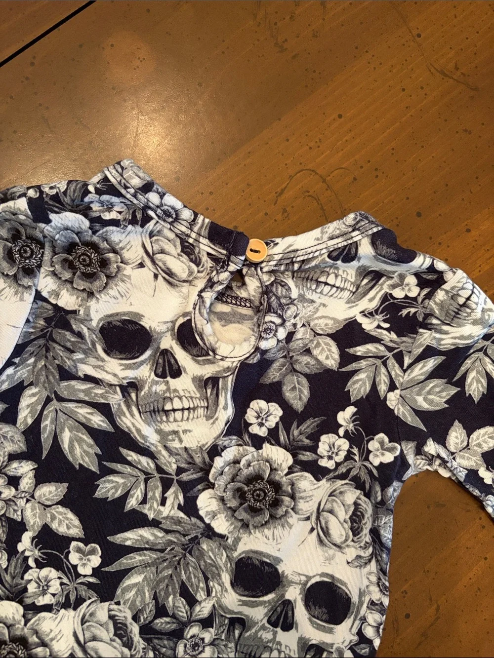 Little Bum Bums “Skeletons in the Closet”Long-Sleeve Baby Dress Bodysuit 6-12M